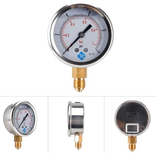 1/4 BSP BTM GLYCERINE FILLED PRESSURE VACUUM COMPOUND GAUGES 68mm DIAL VAC to 10000 PSI BTM