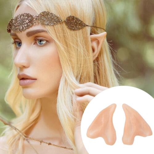 1Pair Latex Elf Ears Fairy Angel Dress Up False Ears Props Cosplay Supplies Half Ear Halloween Party Photo Props Christmas Decor