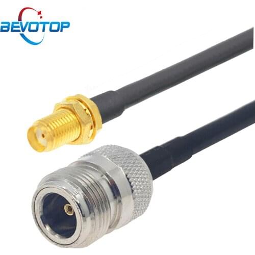 15CM 50CM 1M 2M 5M N Type Female Jack to SMA Female Nut Bulkhead RG58 Pigtail Coaxial Cable RG-58 Extension Cord Jumper
