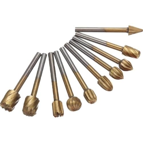 20pcs Rotary Tool Mini Drill Bit Set 5cm HSS Cutting Routing Grinding Bits Milling Cutters for Wood Carving Tool