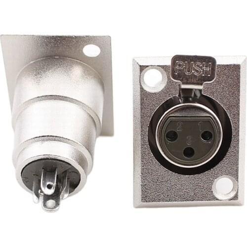 Metal 3 Pin XLR Female Jack Socket Panel Mount Connector XLR Converter Adapter