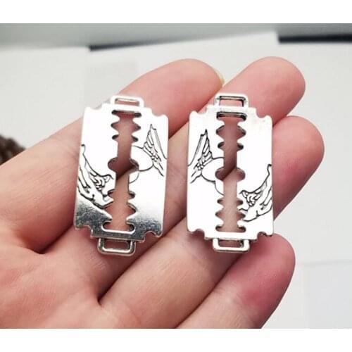 5pcs/lot--40x20mm, Antique silver plated Blade charms,DIY supplies,Jewelry accessories