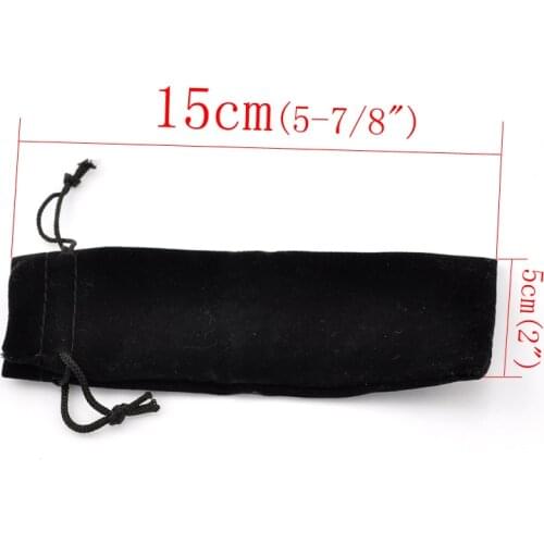 8SEASONS 10PCs Black Velvet Drawstring Pouches Jewelry Gift Bags 15.5x5.5cm(6 1/8"x2 1/8") (B21976)