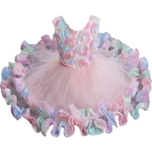 Citgeett Summer Kids Toddler Girls Mesh Sleeveless Flower Patchwork Bowknot Princess Dress Clothes