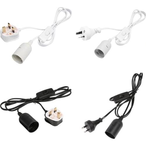 E27 Lamp Base w/ Switch Cord LED Bulb Suspension Pendant Lamp Socket Holder eu/uk plug