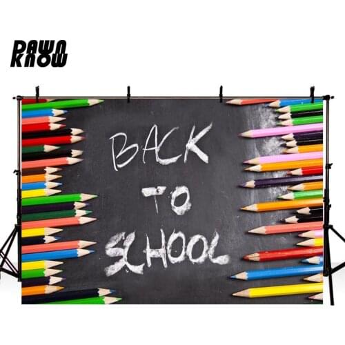 DAWNKNOW Back To School Photography Background For Baby Photocall Blackboard Pencil Backdrop Children Photo Studio lv731