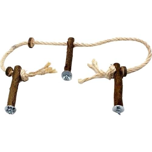 Parrot Bite Hammock Wooden Stand Parakeet Cockatiel Cage Bird Rope Ladder Climbing Hammock Bird Toys Parrot Toysr
