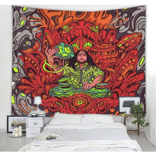 Meditation tapestry wall hanging magic world tapestry wall cloth psychedelic tapestry