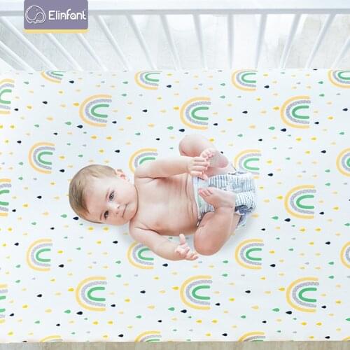 Elinfant new arrival cotton print fitted baby sheet for 130*70cm bedding set crib sheet