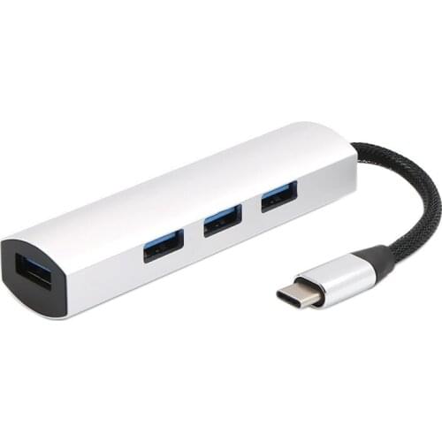 USB C Hub Portable 4 in 1 Type-C Hub 4 Port Hub, Suitable for Tablet, Game Console, iPad Pro, Laptop