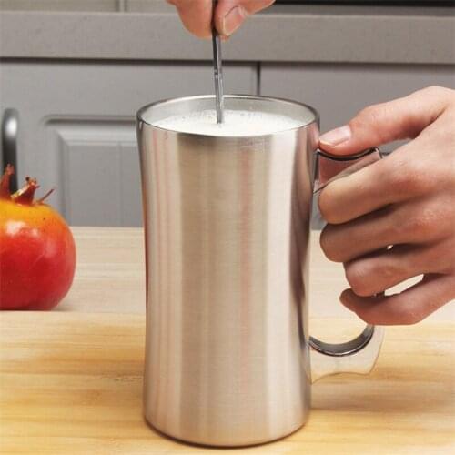 Creative Simple Insulated Stainless Steel Office Coffee Mugs With Lid Large Capacity Double Wall Milk Cup Bar Beer Mug Drinkware