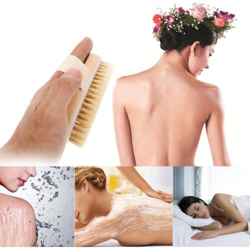 Bathing Brush Dry Skin Body Soft Natural Bristle SPA Brush Without Handle Wooden Bath Shower Brush SPA Exfoliating Body Brush