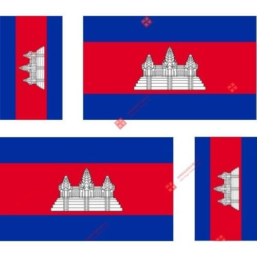 Hot Sell Personality Set of 4x Sticker Vinyl Car Bumper Decal Outdoor Car Moto World Flag Cambodia Racing Helme Tlaptop Stickers