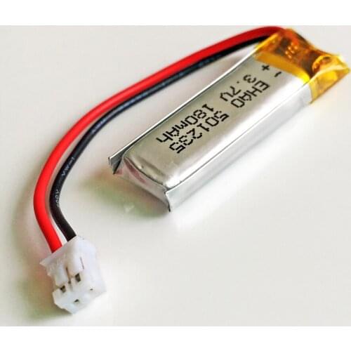 501235 JST PH 2.0mm 2 pin connector 3.7V 180mAh LiPo Battery Lithium Polymer Rechargeable For Mp3 bluetooth GPS PSP headset