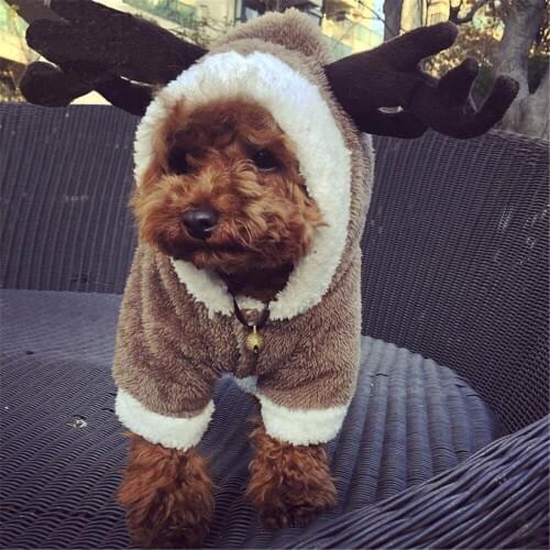 Littlest Winter Pet Products Supplies Accessories Shop Little Smart Pets Clothes Bed Dog Sweater Cat Jacket Clothing Elk Cosplay