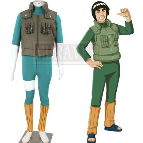 Naruto Maito Gai Might Guy Cosplay Costume Halloween Uniform Outfit Custom Made Any Size