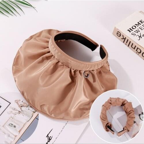 Fashion Two Uses Women Headband Empty Top Hat Sun Protection Collapsible Korean Version Shading Beach Hat Summer Cap