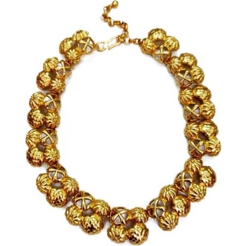 Fashion new western antique golden retro exaggerated necklace womens luxury jewelry