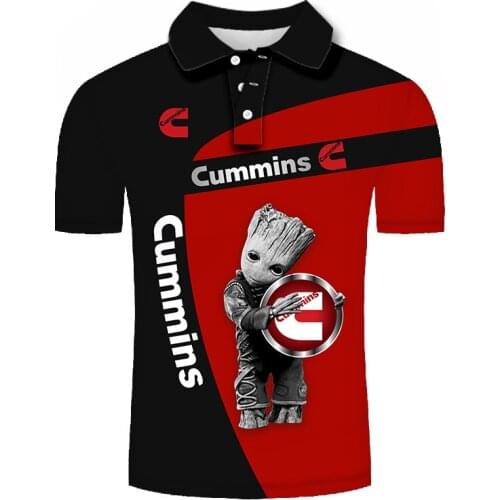 Cummins Motorcycle 3D Printing Short-sleeved T-shirt Hip-hop Fashion High-quality Harajuku Brand Top Series Sportswear Polyester