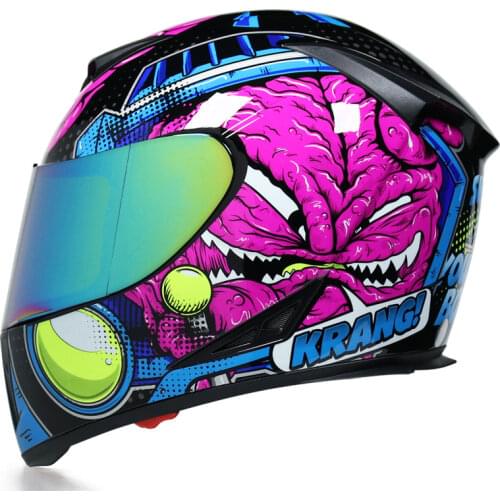 Full Face Motorcycle Helmet Casco Mujer Downhill MTB Motor Helm Cafe Racer Casque De Moto Cross Enduro Monster Pattern Capacete