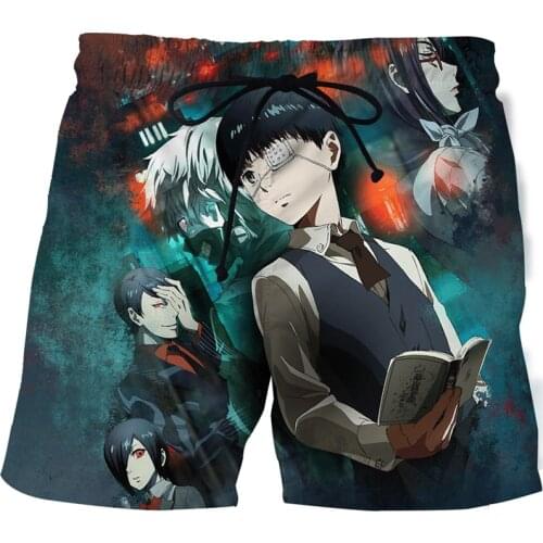 2021 new fashion summer beach shorts mens anime print 3D surf shorts male food gowns pants fast swimming beach pants