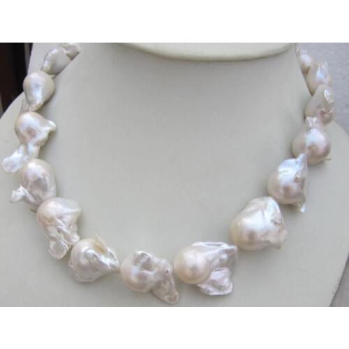 HUGE AAA 16-24MM NATURAL SOUTH SEA WHITE BAROQUE PEARL NECKLACE 18 INCH shipping free