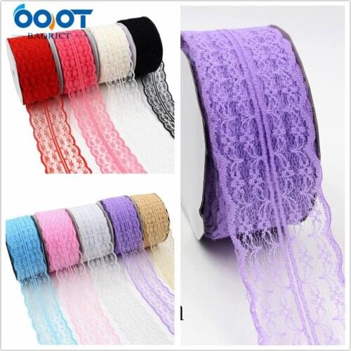 OOOT BAORJCT L-20401-212,45mm 5yards Colored Bilateral Hollow Flowers Ribbons,Wedding Accessories DIY handmade materials