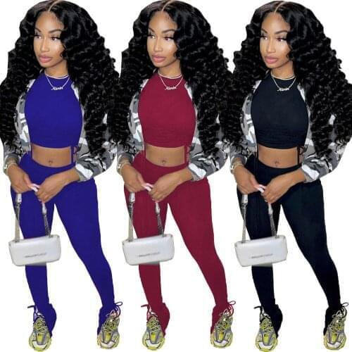 Wholesale Solid Color Casual Two Piece Sets Women Streetwear Short Sleeve Slim-Fit Pullover Top and Jogger Sweatpant Activewear