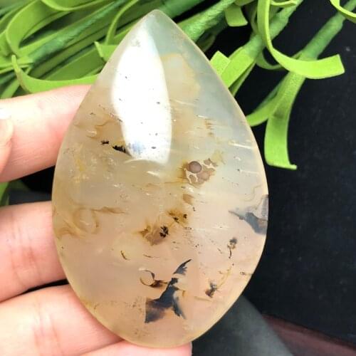 Natural agate crystal drop shaped pendant massage quartz crystal and mineral reiki healing
