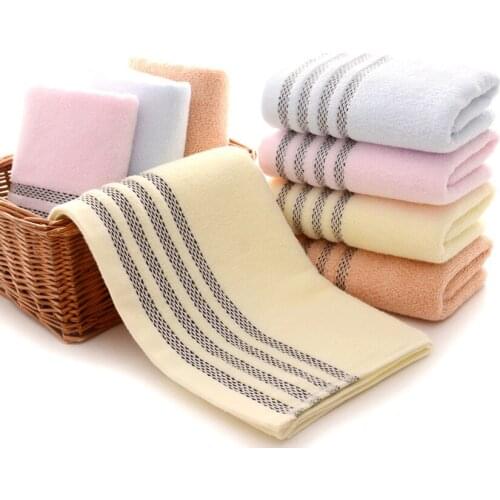 Dots Towels Striped Face Towel Plain Color Soft Cotton Home Hotel Spa for Adults Kids Thick Asciugamano Recznik Serviette