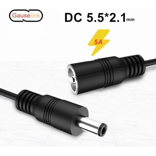 DC 5.5*2.1 mm DC Power Connector Charging Adapter Convertor Extention Cable Male Female Plug 5.5 x 2.1 2.5 For Camera LED Strip