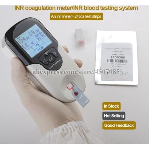 CE Certification Professional Use handheld price in INR meter coagulation with INR blood testing system and 24pcs PT meter strip