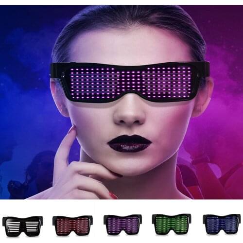 LED Luminous Glasses Halloween Glowing Neon Christmas Party Bril Flashing Light Glow Sunglasses Glass Festival Supplies Costumes