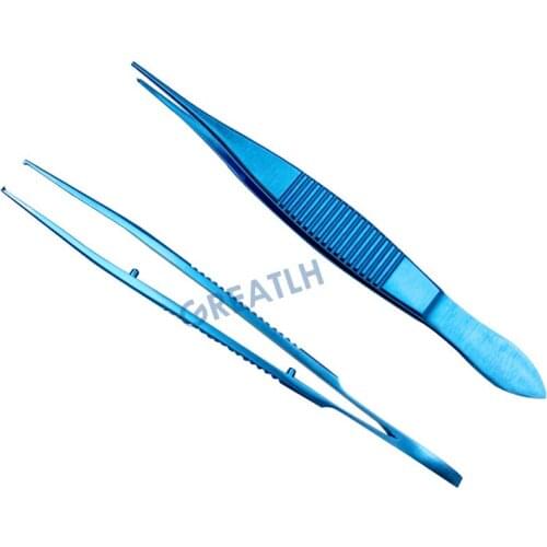 Titanium Tying Forceps Straight Forceps 100mm Long Veterinary Ophthalmic Tool Instrument