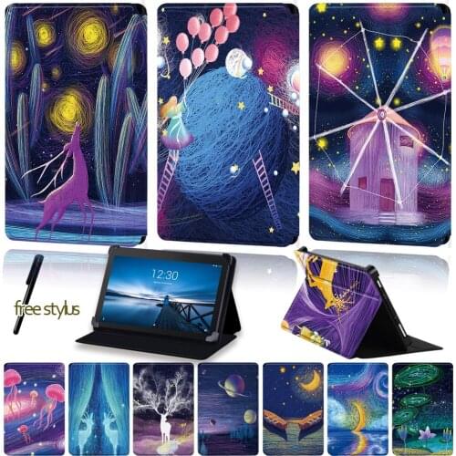 Universal PU Leather Anti-fall Tablet Case for Lenovo Tab E10 /Tab E8 /Tab E7 Tablet Four Corner Protection Stand Folding Case