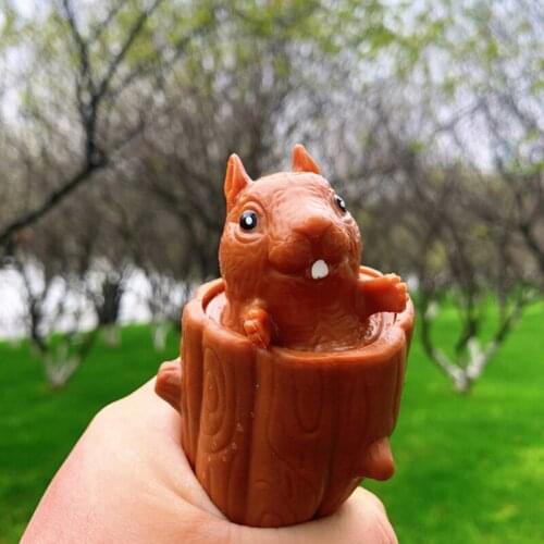 Fun Squeeze Toy Silicone Decompression Evil Squirrel Cup Stress Relief Pen Holder Cute Evil Squirrel Design Great Gift For Child