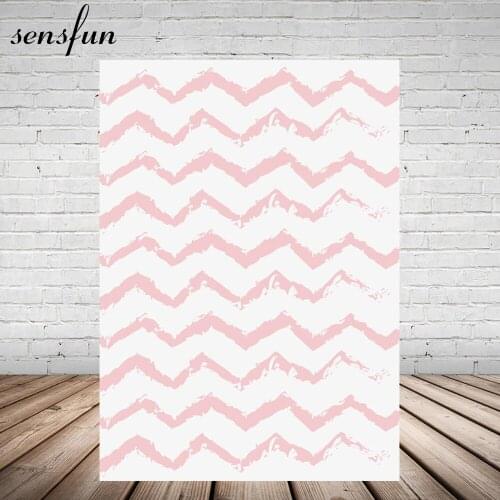 Pink Wave Striped White Photography Backdrop Custom Baby Shower Birthday Party Backgrounds For Photo Studio Vinyl 5x7ft