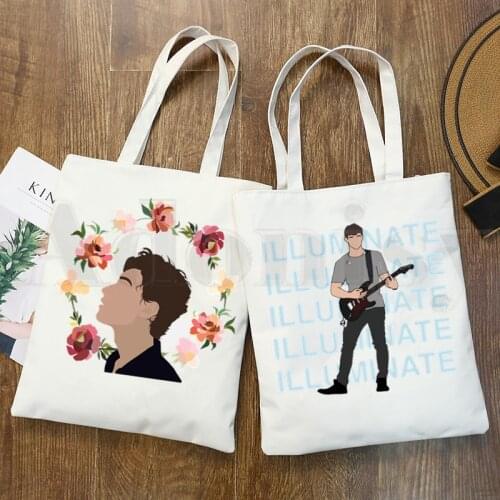 Shawn Mendes Senorita Harajuku Concerts Theme Handbags Shoulder Bags Casual Shopping Girls Handbag Women Elegant Canvas Bag