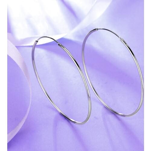 2019 New Genuine 925 Sterling Silver Small Big size Hoop Earrings Real Silver 925 Brincos Fine jewelry For women