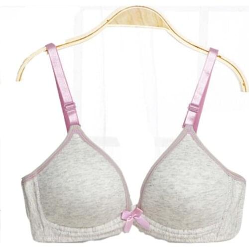 Lady Women Sexy Solid Wire free Bra Breathable Chest student push up bra duoble cup gathered Womens Push Up Sexy Bra 32 34 36