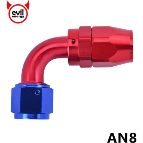 Evil energy Universal AN8 Swivel Fitting Oil Fuel Hose End Reusable Oil Cooler Fitting 0 45 90 180 Degree Aluminium Adapter