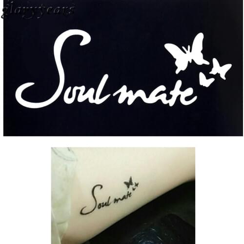 1pc DIY Stencil for Henna Waterproof Tattoo Butterfly Soulmate Word Mehndi Airbrush Body Painting Art Tattoo Template Design G30