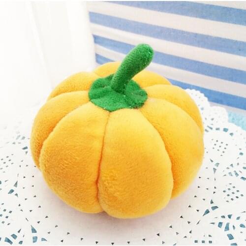 1PC New Pumpkin Shape Dog Toys Lovely Pet Puppy Chew Squeaker Plush Sound Toys soft puppy chewing toys cleaning tooth supply