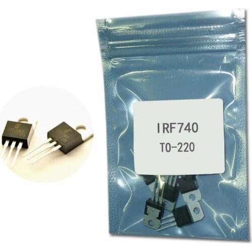10pcs IRF740 TO-220 N Channel Field Effect Tube IRF740PBF 10A AMP/400V/0.55 ohm/125W TO220 MOSFET N-Chan Triode Transistor