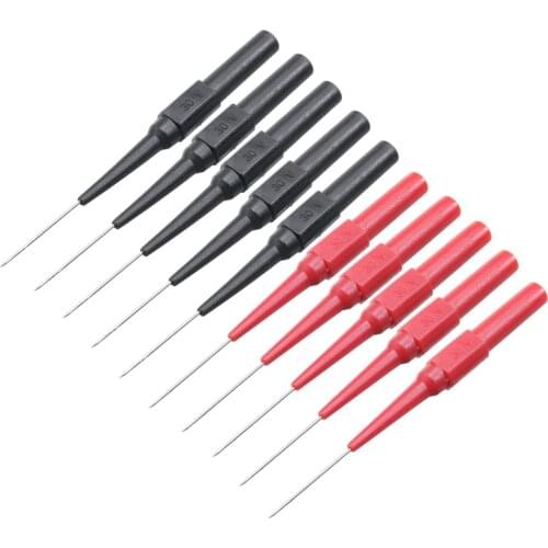 10pcs Multimeter Test Pen Probes Car Repair Insulation Piercing Needles Instrument Parts Red + Black Test Probe