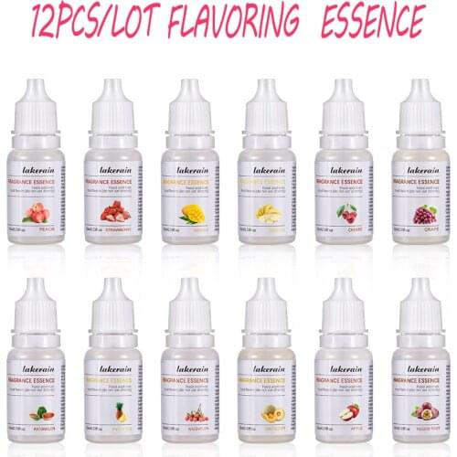 12PCS/KIT Food Grade Aroma Magic Food Fragrance Drinks jelly Candy Edible essence used for baking /biscuits Handmade soap Slime