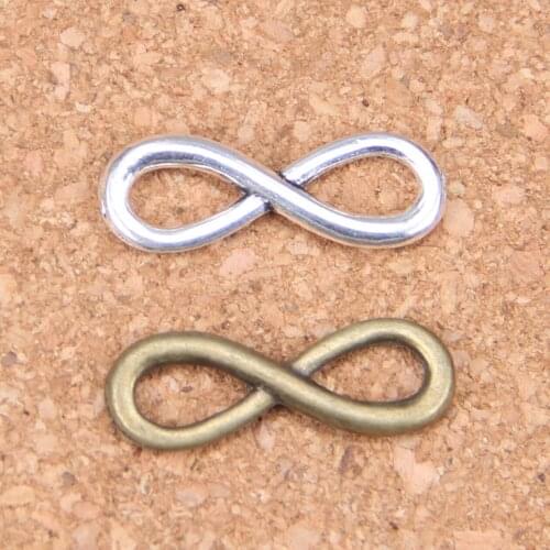136pcs Charms infinity symbol connectors 23x8mm Antique Pendants,Vintage Tibetan Silver Jewelry,DIY for bracelet necklace