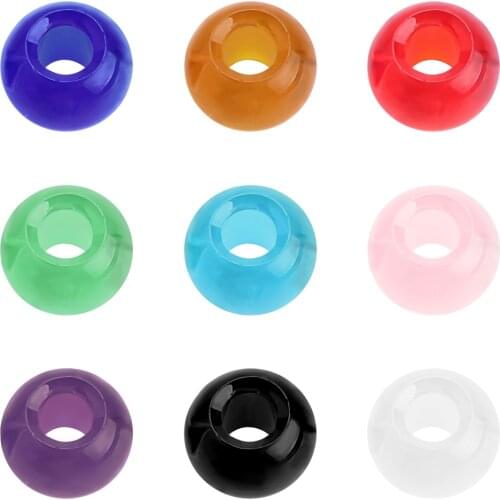 20Pcs Wholesale Large Hole Bead Spacer 8x14mm Big Hole Crystal Glass Round Beads For Jewelry DIY Making Needlework Accessories
