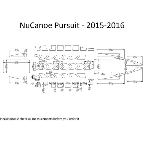 2015-2016 NuCanoe Pursuit Kayak Boat EVA Decking Mat Pads Kit 1/4"