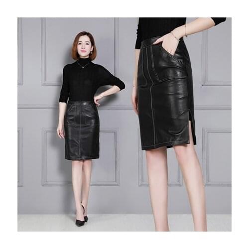 2018 New Fashion Genuine Sheep Leather Skirt K43